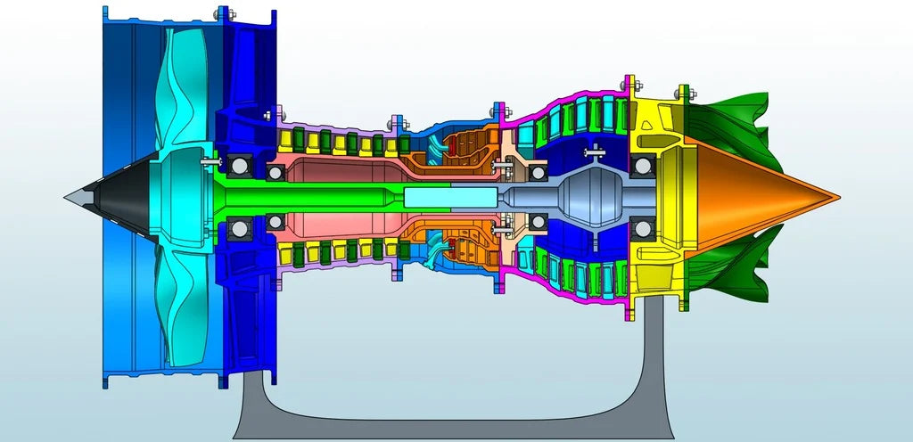 3D-Printed Jet Engine Model Replica – Precision Model for Display and Education