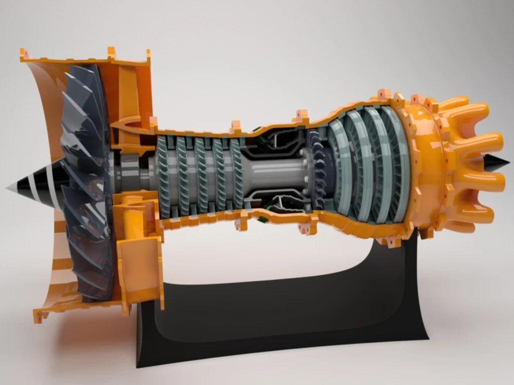 3D-Printed Jet Engine Model Replica – Precision Model for Display and Education